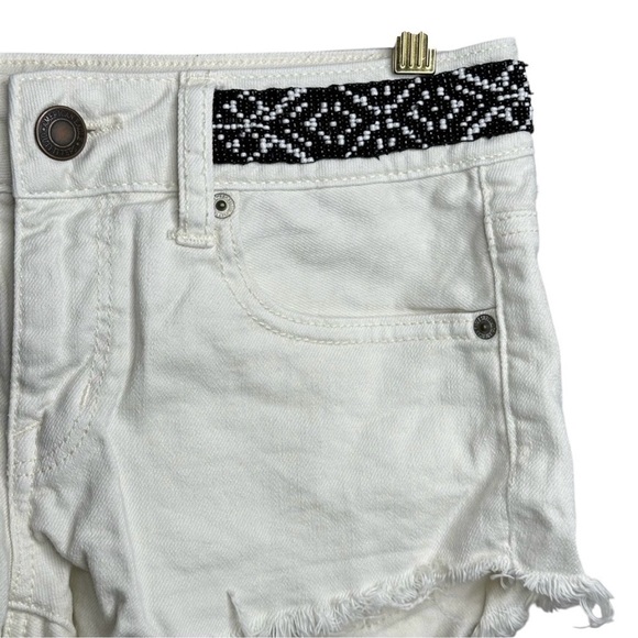 American Eagle Shorts Beaded Waist Fringe‎ Hem Women’s Size 0 - Picture 2 of 7